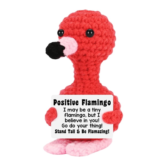 Unique Crochet Flamingo Figurine, Positive Charm Decor, Washable Cotton Thread , Detailed Craftsmanship Doll