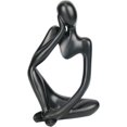 thumbnail image 1 of Lishi Resin Abstract Sculpture Decoration for Home and Office - Thinker Style (Black Left), 1 of 3