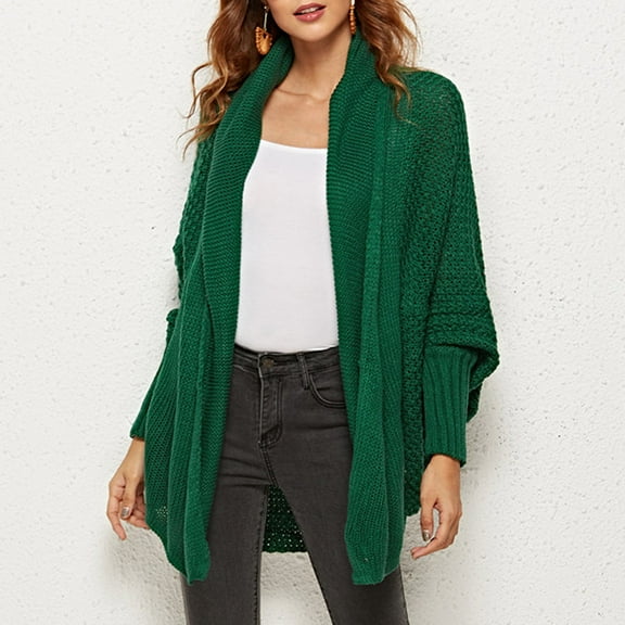 Women's Winter Bat Sleeved Large Size Knit Cardigan Sweater Coat Cardigan for Women Lightweight Big Girls down Winter Jacket Winter Clothes for plus Size Women Long Womens Sweater Eyelash Coat Knit A