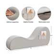 thumbnail image 3 of Yoga Lounge Chair Yoga Couch Yoga Chaise Lounge with Washable Cover,Side  Pockets Non-Slip Bottom for Bedroom, Living Room,Yoga Chair for Exercise, Relaxation, Stretching for Adults Couple, 3 of 6