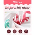 thumbnail image 6 of KIMI BEAR Newborn Baby Girl Romper Ruffle Long Sleeves Dinosaur Print One-piece Overalls Bodysuit Clothing with Hat Headband Gloves 4pcs Pink 3-6 Months, 6 of 6