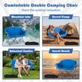 thumbnail image 3 of ELLEGNT Double Camping Chair with Cup Holders and Armrests – Heavy Duty Outdoor Lawn Chair, Includes Carry Bag, Blue, 3 of 10