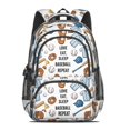 thumbnail image 2 of Baseballs and Shirts White Pattern Backpack for School, Cute School Bag with Adjustable Shoulder Straps and Padded Back, 16.9"x12.6"x5.9", 2 of 5