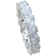 thumbnail image 2 of Plutus Brands Sterling Silver High Polish Trillon Cut CZ 2 3/4 TCW 4mm Eternity Wedding Band, 2 of 3