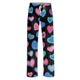 thumbnail image 6 of Hearthz Womens Valentines Pajama Pants Heart Print Heart Pajama Pants Spring Summer Drawstring Wide Leg Lounge Pants for Women, 6 of 7
