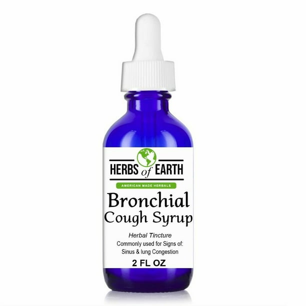 Bronchial Cough Syrup Herbal Tincture, Sinus and Lung Congestion, High