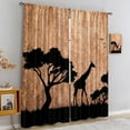 thumbnail image 4 of Africa Deserted Image Curtains, Giraffes Bushes Lake Surface Living Room Bedroom Window Drapes 2 Panel Set, Dust-Proof Easy to Clean Window Treatments Apply to Living Room Bedroom-W84xL84in, 4 of 6