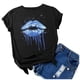 thumbnail image 4 of Fiudx Ropa de Mujer Blusa de Manga Corta con Cuello Redondo y Estampado a La Moda para Mujer, 4 of 5