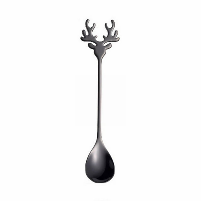 Kitchen Tableware Christmas 304 Stainless Steel Coffee Spoon Gift Box Cake Dessert And Fork Creative Christmas Spoon Coffee Spoon Gift Box Cake Dessert Spoon Animal Spoon, Kitchen Tableware