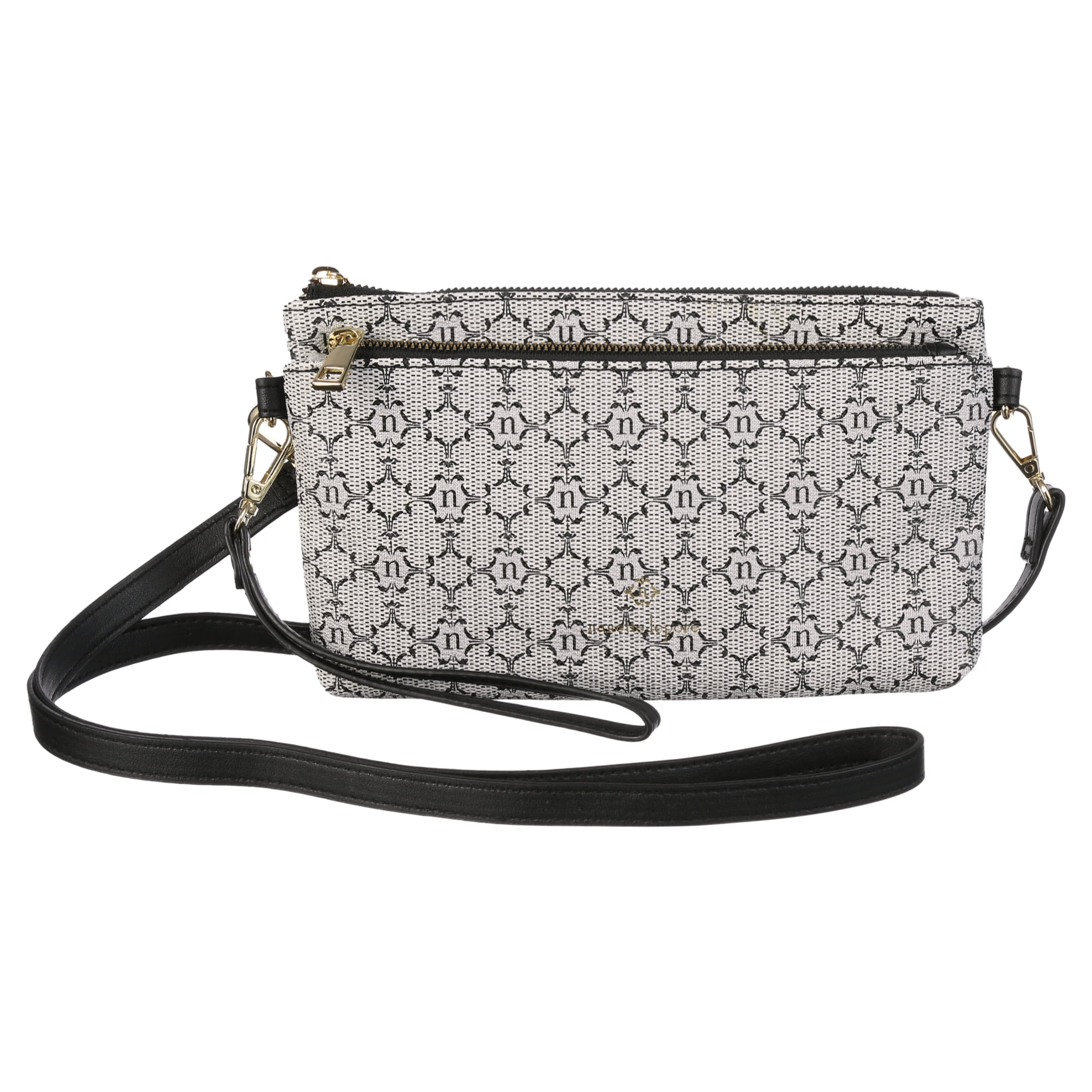 Nanette Lepore Women's Sheila Convertible Crossbody Handbag Black White