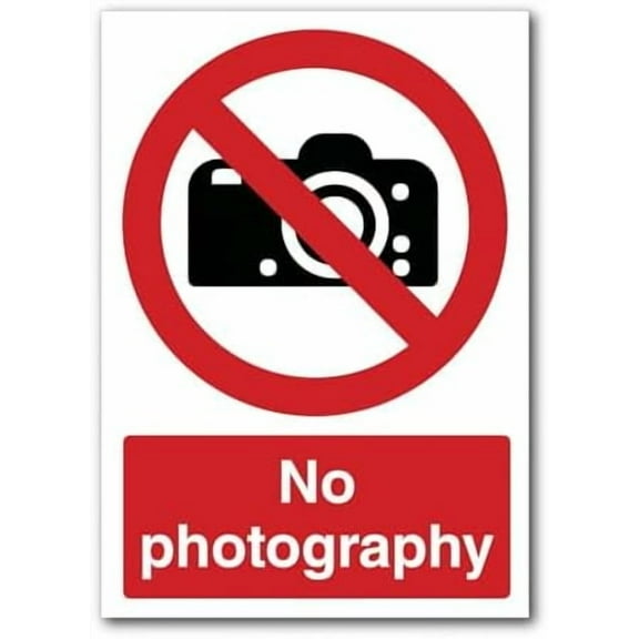 No Photography Sign General Purpose Signs Prohibition Signs Metal Tin Sign 8 x 12 inch
