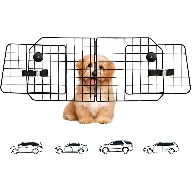 Dog Car Barriers Dog Barrier for SUV Vehicles Dividers Pet Barriers Heavy Duty Wire Adjustable Dog Barrier with Front Seat Mesh Pet Barrier Net