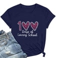 thumbnail image 1 of Aqestyerly Haut à Manches Courtes en Solde, T-Shirt à Col Rond Imprimé pour Femmes pour Confort Tendance/bleu Foncé(S), 1 of 3