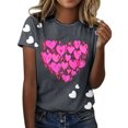 thumbnail image 1 of PMUYBHF Débardeur Graphique Sans Manches pour Femmes Mode Saint-Valentin Imprimé Amour Col Rond Manches Courtes T-Shirt Décontracté (5), 1 of 5