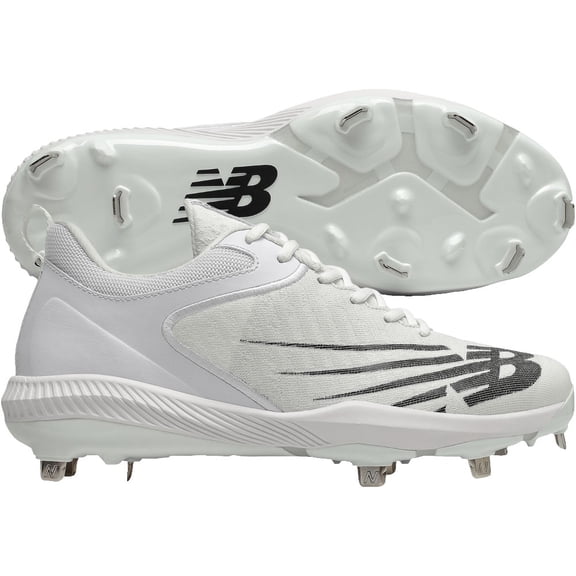 New Balance Men's Fuel Cell 4040V6 Low Metal Baseball Cleats White/Black D 13