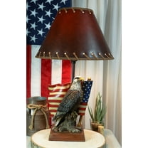 Patriotic Bald Eagle With American Flag Memorial Table Lamp Figurine 19" Tall