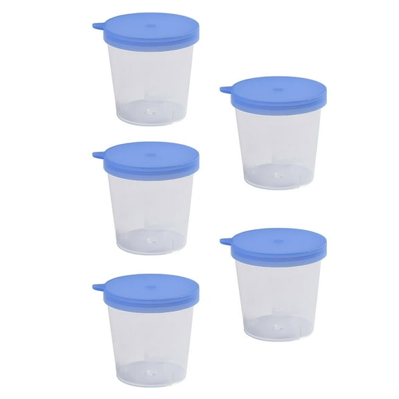 XIRQI Plastic Urine Cups 5pcs Disposable Urine Cup with Scale with Lid for Sample Collection Sputum Cups