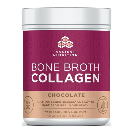 Ancient Nutrition, Bone Broth Collagen, Chocolate, 30 Servings