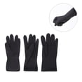 thumbnail image 2 of EeaseMX pares de guantes de goma reutilizables para limpieza del hogar, para teñir el cabello, cocina, impermeables, protectores para lavavajillas y ropa, guantes de látex (negros, tallas S, M, L), 2 of 7