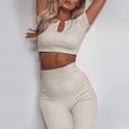 thumbnail image 5 of Yoga Set Women Workout Sets 2 Piece Seamless Ribbed Tank High Waist Trousers Yoga Outfits, 5 of 5