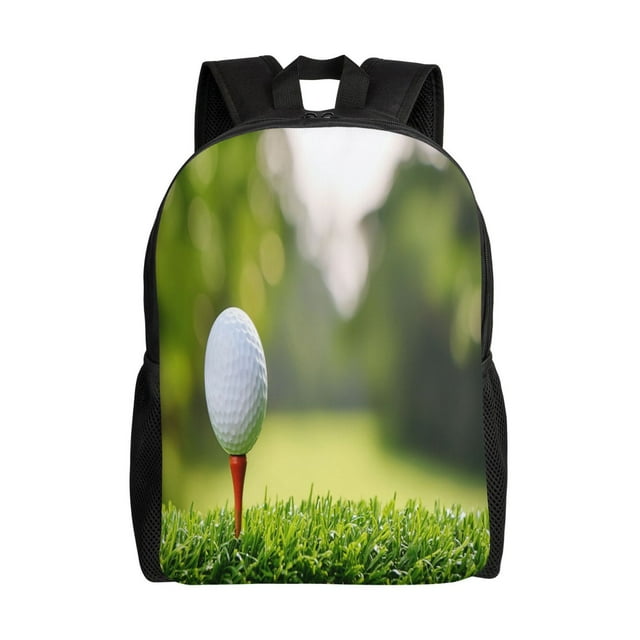 Bingfone golf ball perched on a tee Print Single-sided Backpack, Waterproof School Bag Sports Backpack - with Computer Compartment, Unisex