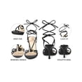 thumbnail image 4 of BLISSFUL STEP Open Toe Stiletto Heel Buckle Ankle Strap Sandals for Women Black (Size 6), 4 of 7