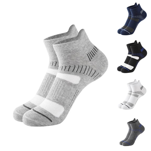 Helii Men's Low Cut Basketball Socks, Breathable Athletic Ankle Sports Socks with Reinforced Heel & Toe, Moisture Wicking Cushioned Training Socks for Running Gym Dark Gray,One Size
