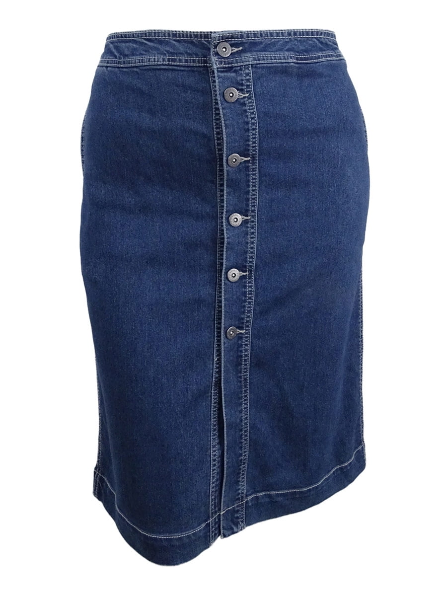 Style & Co. Women's Petite ButtonFront Denim Skirt