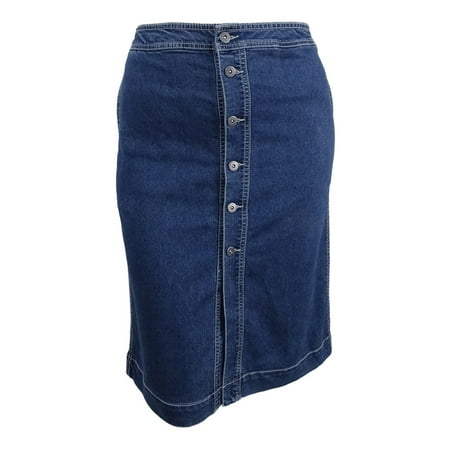 Style & Co. Women's Petite Button-Front Denim Skirt (14P,
