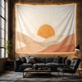 thumbnail image 6 of Abstract Landscape Sun with Earthy Mountain Dunes, Peaceful Minimalist for Nature Lovers, Geometric Wall Art, Housewarming Gift, Tapestry Wall Hanging for Bedroom and Living Room, 6 of 7