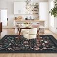 thumbnail image 4 of Garvee 5'x7' Floral Area Rug Geometric Bordered Carpet, Butterfly Printed Rug Washable Non Slip Rug for Living Room Bedroom Farmhouse, Black, 4 of 8