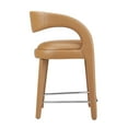 thumbnail image 3 of Modway Pinnacle Vegan Leather Counter Stool Set of Two in Tan Silver, 3 of 10