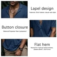thumbnail image 4 of Camisas de manga corta de punto para hombre, cárdigan informal holgado, camiseta de Color sólido con cuello de solapa, talla grande 5XL, 2023, 4 of 4