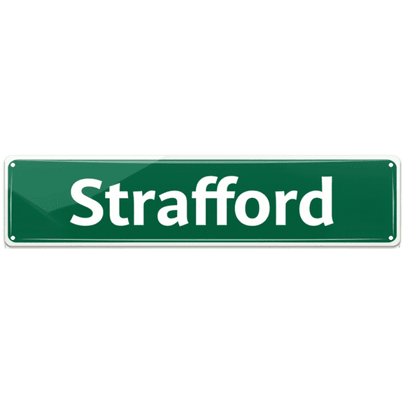 Strafford Vintage Tin Sign - 16x4 Inches - Ideal for Colonial Home, Man Cave Decor - Vintage Historic Signs, Heritage Wall Art