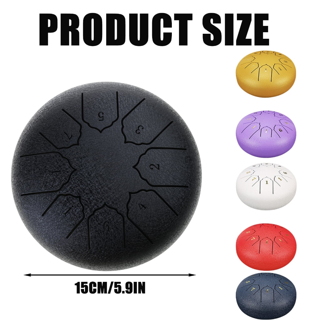 6Inch 8 Tone Handpan Drum with Drumsticks & Bag, Percussions Instrument for Yoga