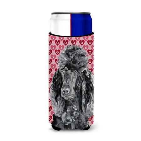 

Carolines Treasures SC9698MUK Black Standard Poodle Hearts and Love Ultra Hugger for slim cans Slim Can multicolor
