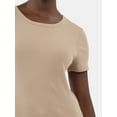 thumbnail image 4 of Time and Tru Women’s Rib Crewneck Tee with Short Sleeves, Sizes XS-XXXL, 4 of 5