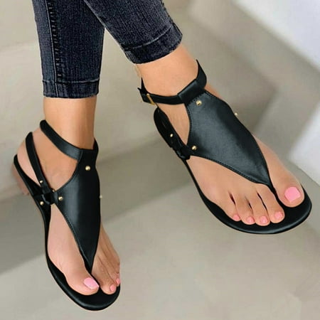 

CAICJ98 Shoes for Women Sandals For Women Closed Toe Braided Womens Fisherman Sandals Comfortable Women s Flats Shoes Black