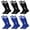 blue，black, variant on Hengguang 4 Pairs Kids Soccer Socks, Unisex Anti-slip Breathable Kids Over Knee Soccer Socks, Towel Bottom Football Socks for Children Aged 5-12 to Playing Sports(White, Blue, Red, Black)
