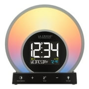 Soluna-S Light Black Tabletop LCD Wake-up Sunrise Alarm Clock w/Temp. and USB Port, W74146