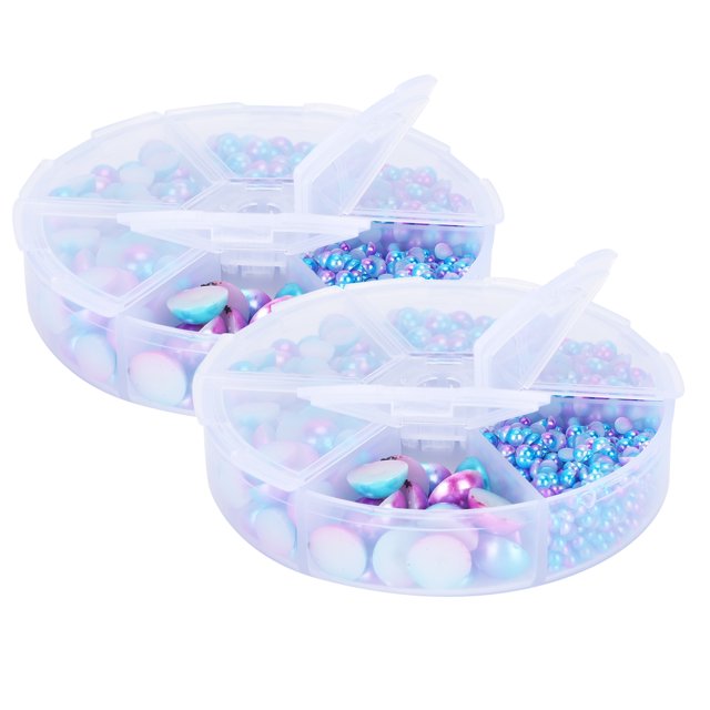 2 cajas de perlas de imitación degradadas accesorios decorativos semicirculares no porosos con parte posterior plana para ropa DIY ANGGREK Otros
