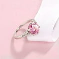 thumbnail image 3 of 2CT Round Cut Pink/Black CZ Wedding White Gold Filled Band Womens Ring Size 6-10, 3 of 7