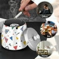 thumbnail image 4 of Yayeee Ashtray with Lid for Cigarette Smokeless Stainless Steel Home Ash Holder, Colorful Geometric, 4 of 7