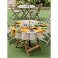 thumbnail image 4 of Outdoor Tablecloths with Umbrella Hole & Zipper, Yellow Sunflowers Round Tablecloths 60 Inch, Daisy Bees Elegant Farmhouse Floral Waterproof Table Cloth, Patio/Pool/Picnic Table Covers, 4 of 8