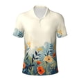 thumbnail image 2 of Daiia Floral Mountain Landscape Pattern Men’s Polo Shirts,Solid Deck Shirt,Classic Fit, Breathable Cotton Polo for Casual and Sport Wear-X-Large, 2 of 7