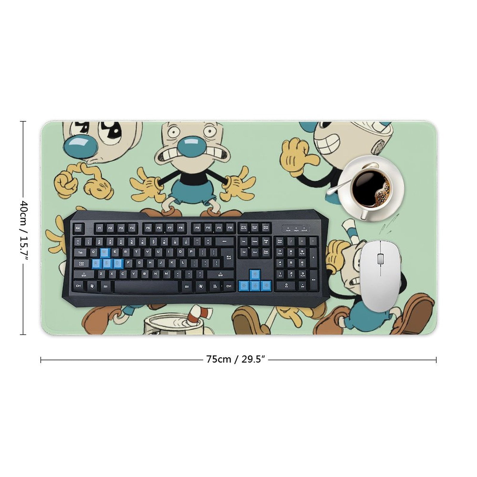 Funny Cuphead Mugman Mouse Pad Extended Gaming No-sliped Large