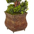 Indoor/Outdoor English Ivy Spiral Artificial Tree in Metal Planter, UV