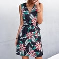thumbnail image 2 of Women Sleeveless Dress, Belted Zipper Closure Comfortable Wear Summer Sleeveless Dress Attractive A Line For Daily Life ANGGREK Otros, 2 of 6