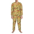 thumbnail image 3 of Fotbe Fruits And Vegetables Pattern Long Sleeve Pajama Set for Men,Sleepwear Set,2-piece Loungewear Set,Soft PJs Comfy Nightwear with Pockets-XX-Large, 3 of 7