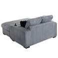 thumbnail image 6 of Oversized Chaise Lounge Loveseat with Movable Ottoman, 61.42" Corduroy Upholstered Sectional Sofa Cloud Couch w/Cup Holders, Built-in Speaker,Wireless Charger & USB Ports for Living Room ﻿, 6 of 16
